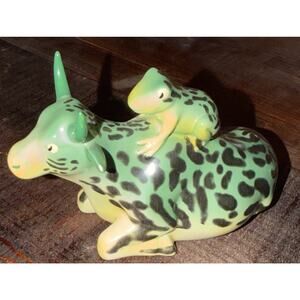 Vintage Cow Parade ceramic figurine, Mother Frog, 2002, retired